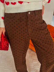 Aluna broek bruin Polka