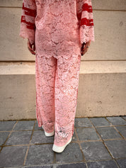 Tess kanten broek roze