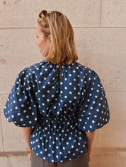 Jovie polka dot blouse blauw