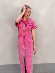 Reeva jeanskleed roze