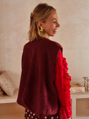 Isaline mouwloos jasje Bordeaux