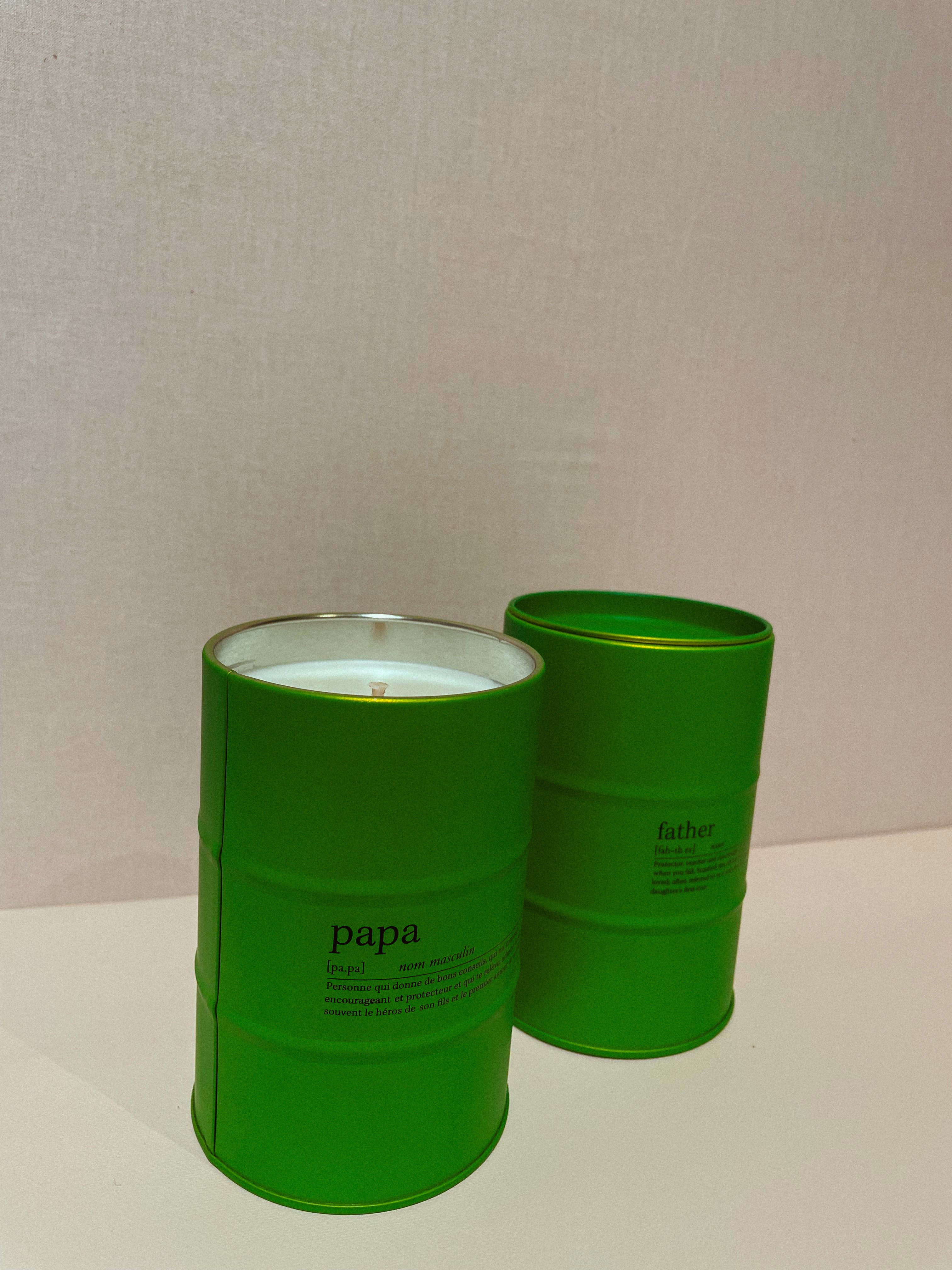 J-line geurkaars papa spreuk Frans/Engels groen