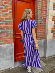 Ava wavy stripe Jurk Colourful rebel