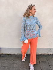Carla kanten top blauw