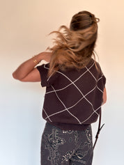 Sophia strikjes debardeur bruin