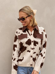 Babs gilet bruin/ecru gevlekt