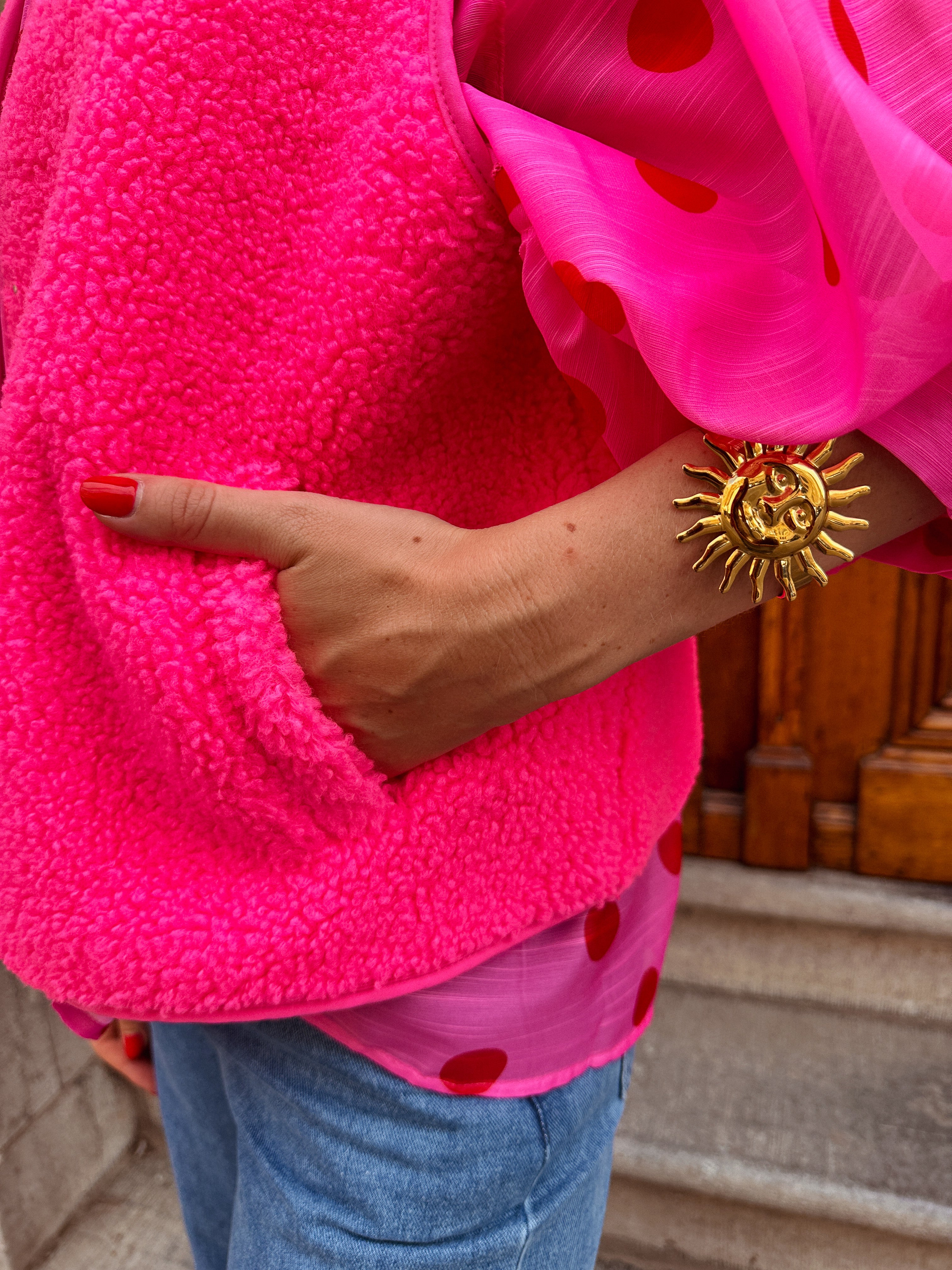 Nanja bodywarmer roze