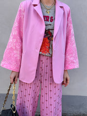 Felien broek roze met rode strikjes