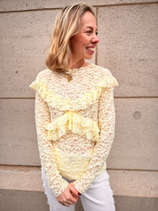 Fleur butteryellow kanten top