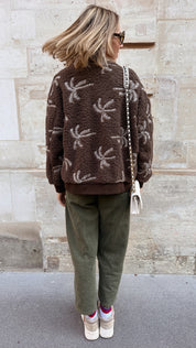 Palmtree fleece bruin