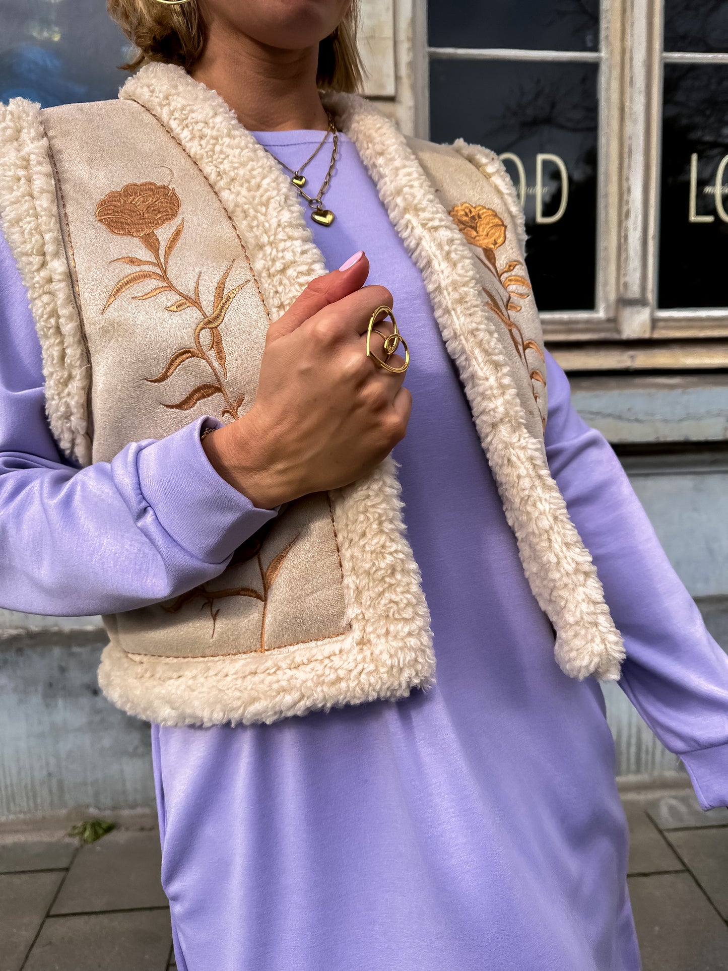 Isaura sweaterjurk lila