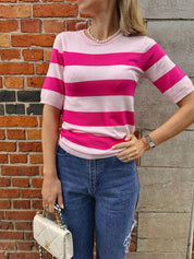Lizza trui gestreept roze