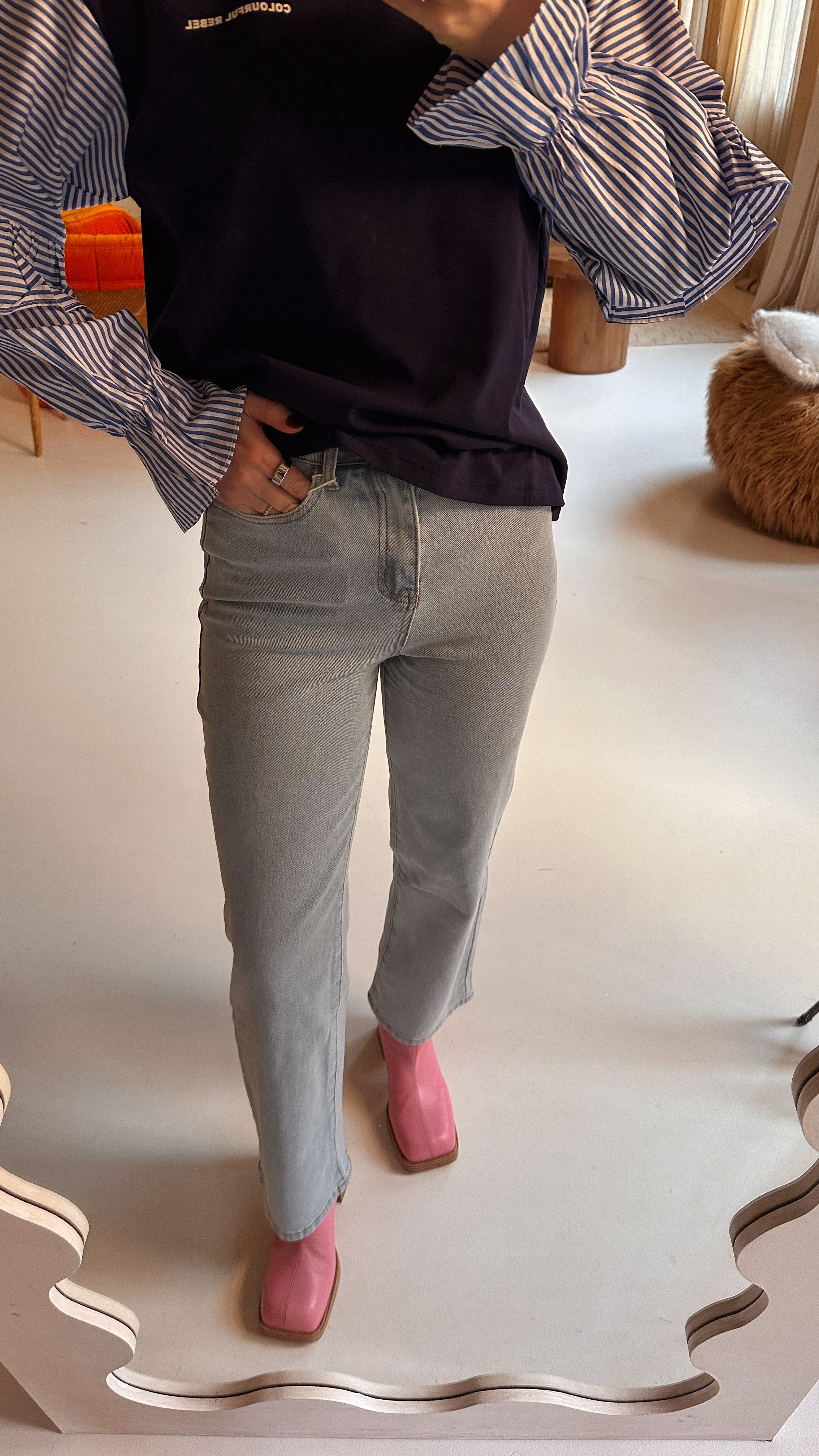 Milène jeans lichtblauw heart