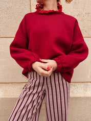 Bisous sweater burgundy/rood