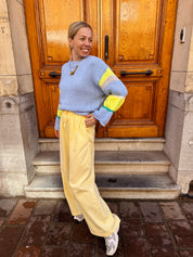 Caro knitted lichtblauwe trui