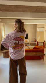 Mare blouse bordeaux gestreept
