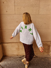 Mommy sweater grijs/groen