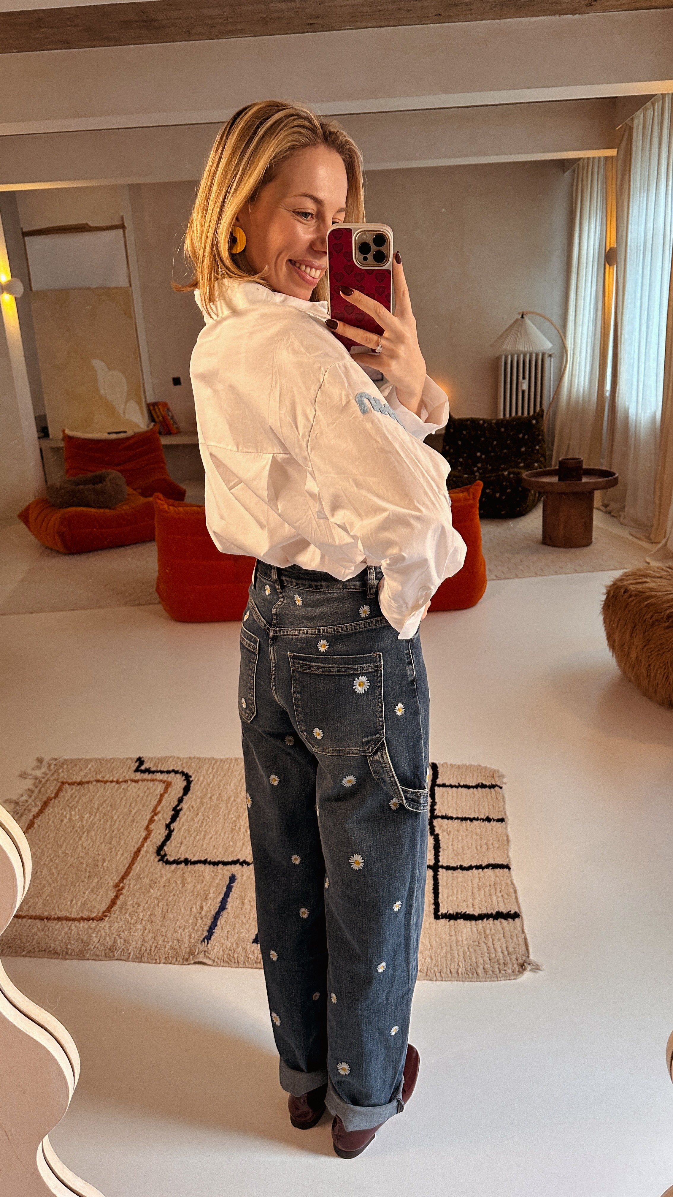 Fleur jeansbroek bloemen