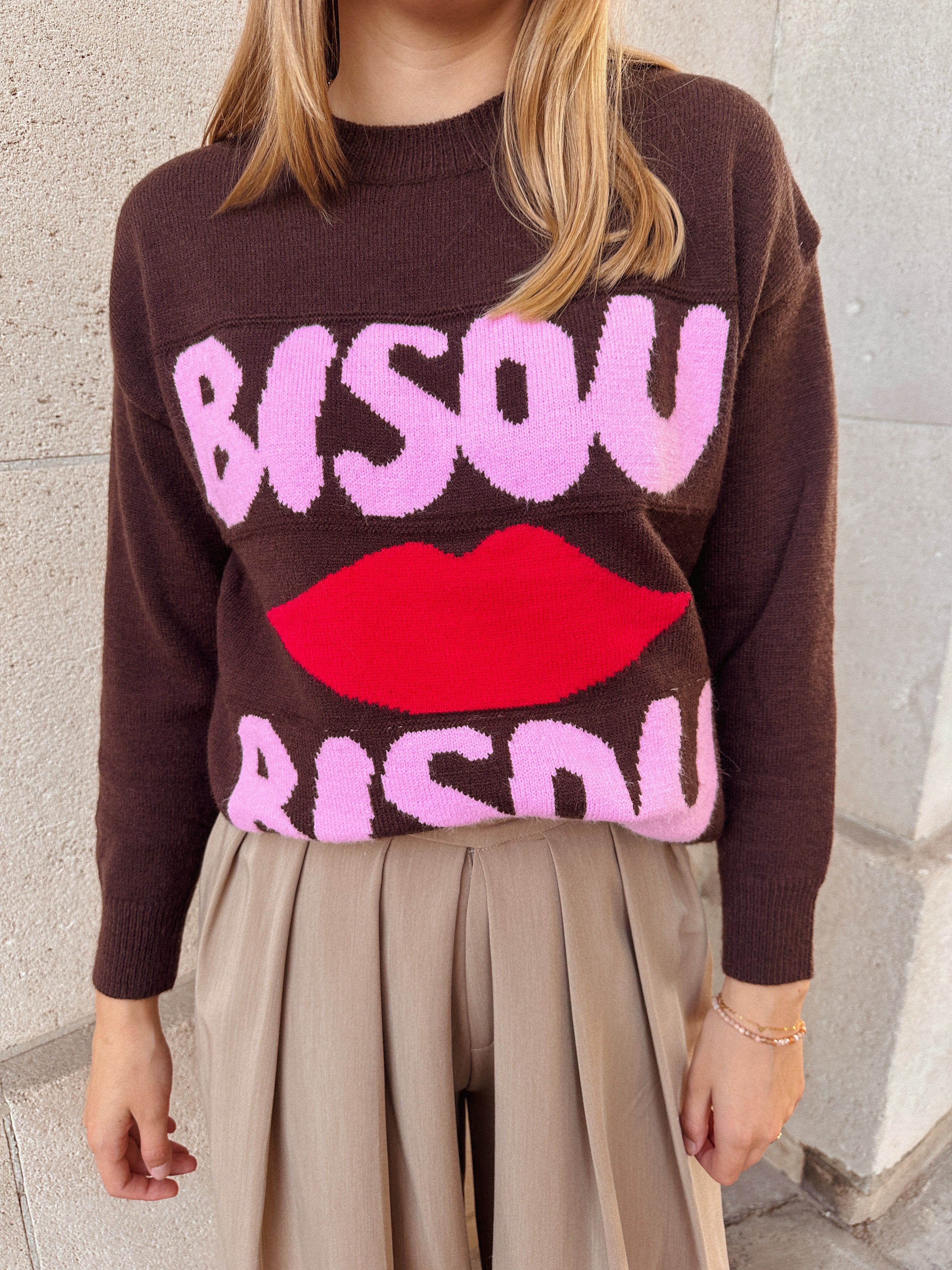 Bisous trui bruin
