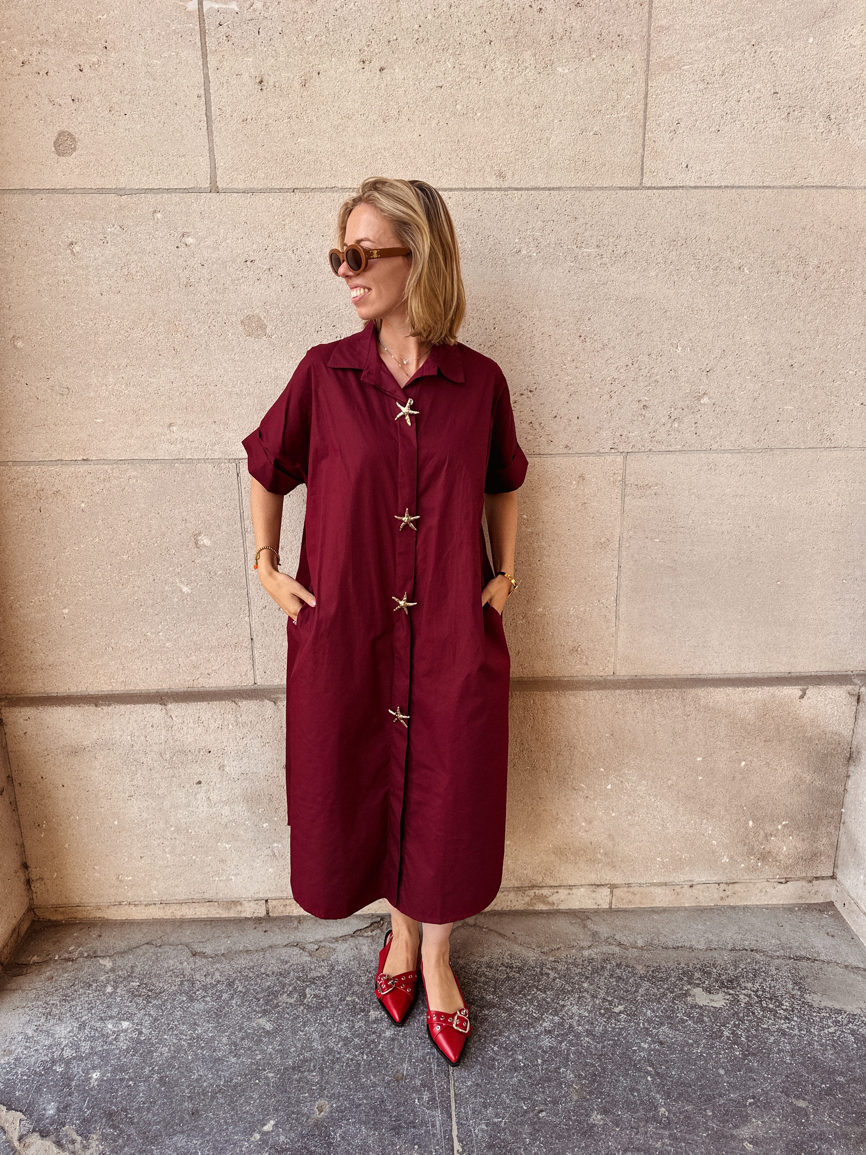 Senna bordeaux jurk
