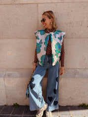 Metallic mouwloos jasje