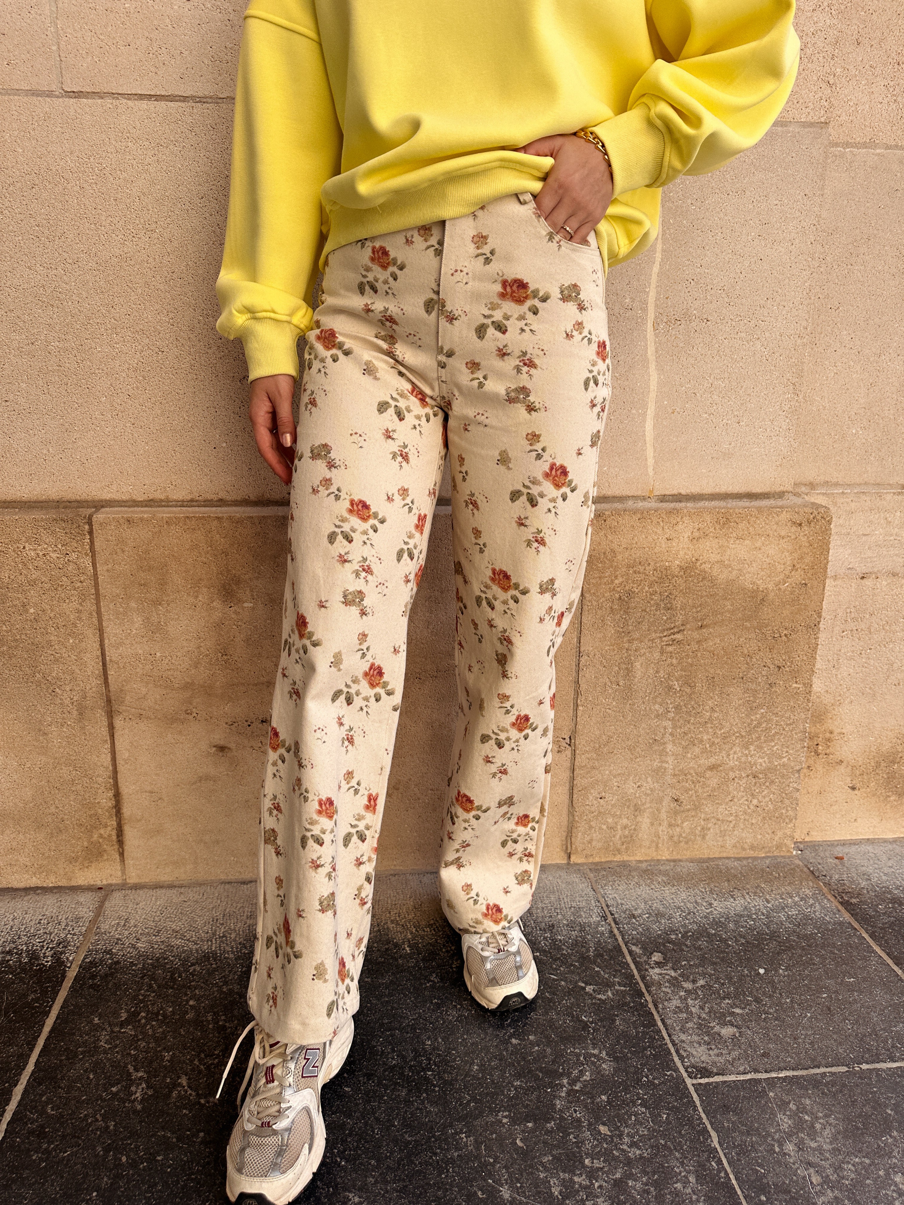 Noélie broek gebloemd