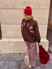 Copine sweater bruin/roze