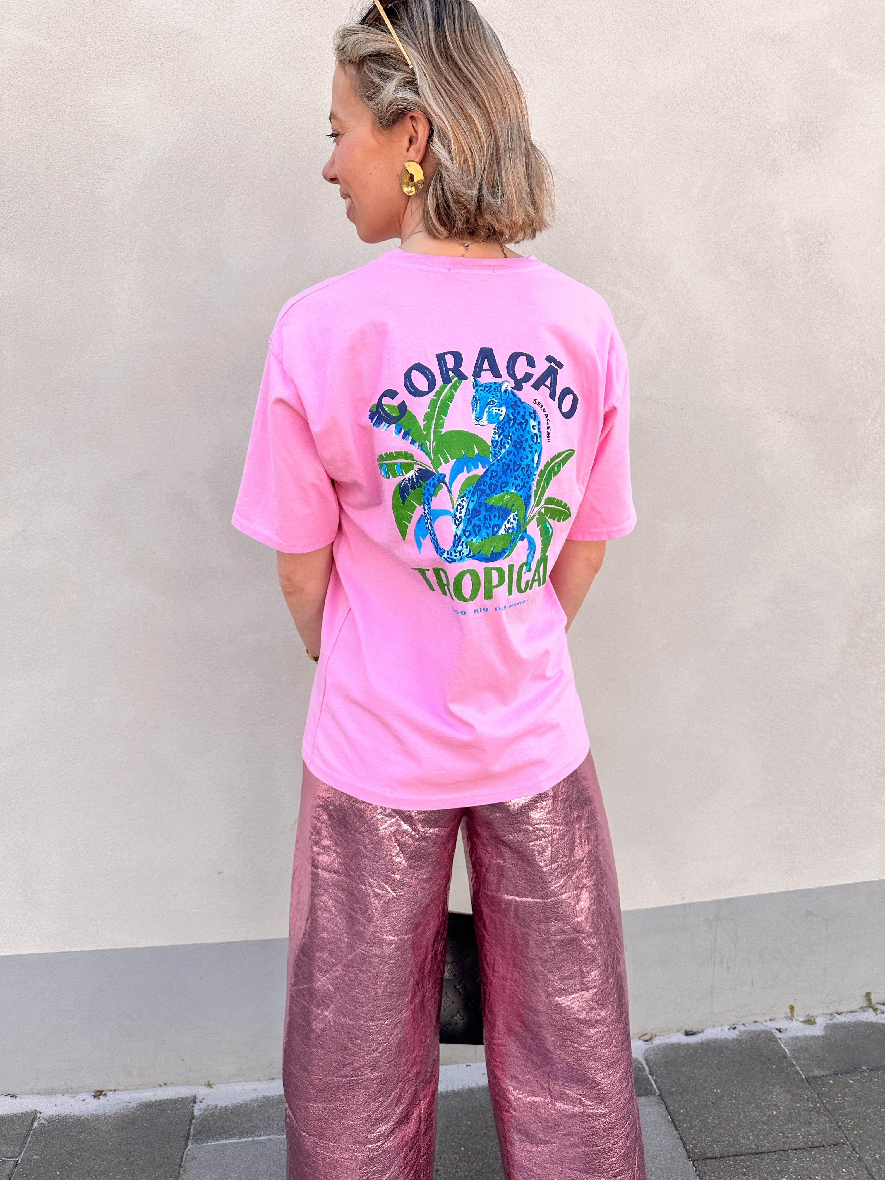 Coraçao t-shirt roze