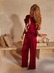 Evi broek burgundy
