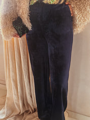 Camille velvet broek blauw