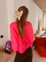 Leonie trui fluoroze hartjes