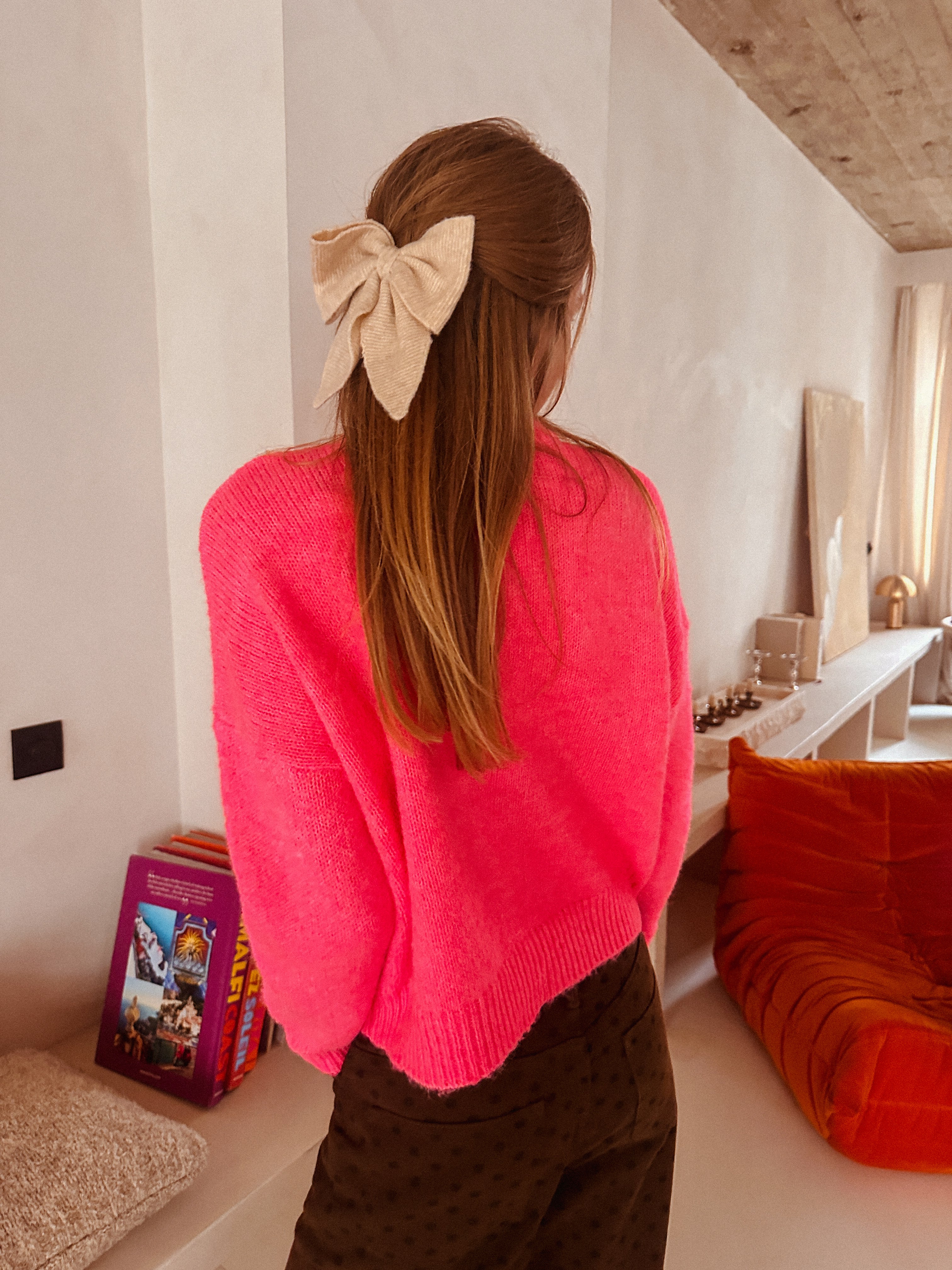 Leonie trui fluoroze hartjes