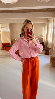Lana blouse roze gestreept