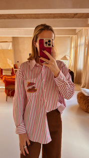 Mare blouse bordeaux gestreept