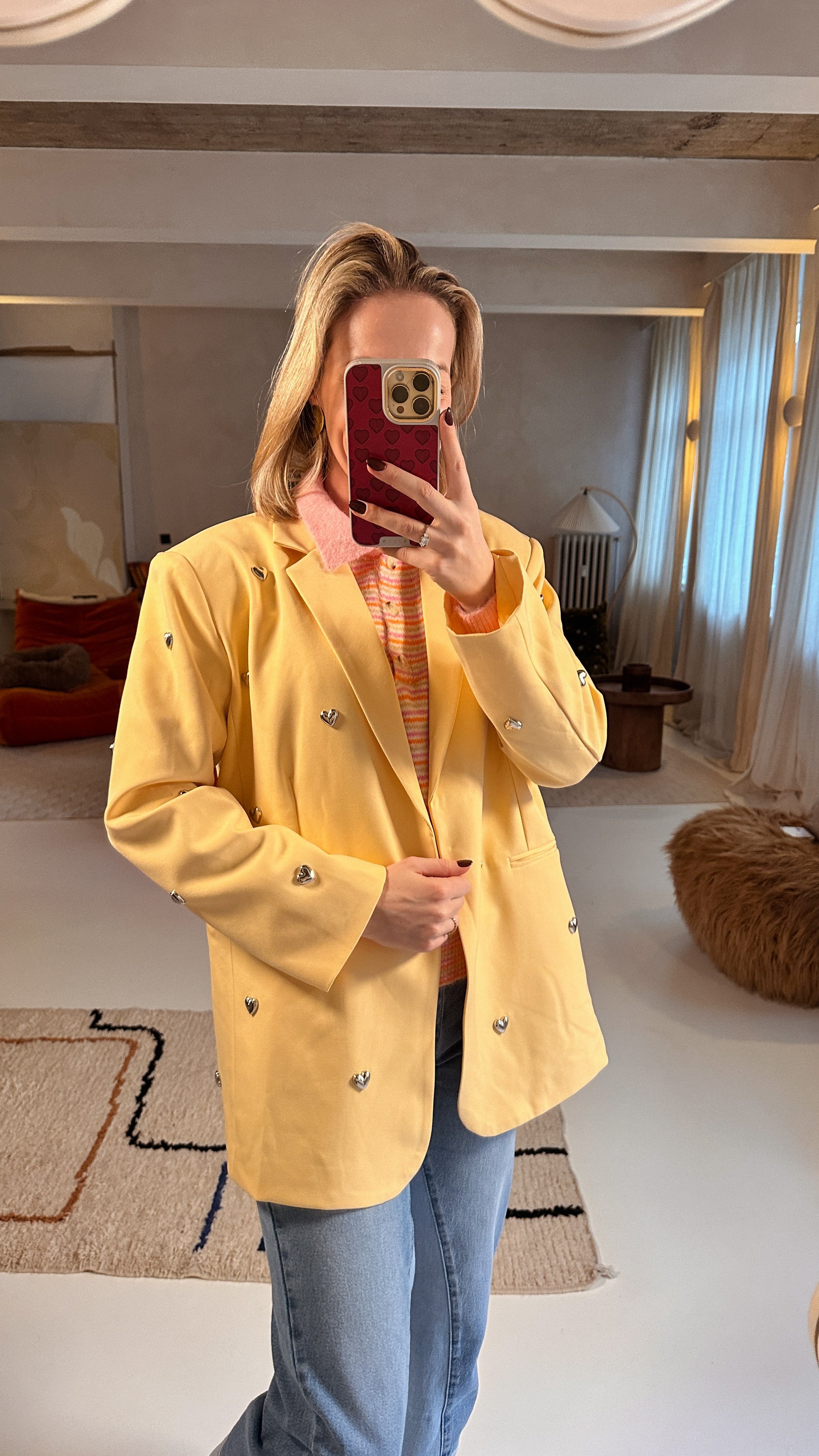 Isabella blazer geel hart