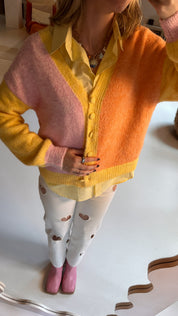 Sammie gilet roze/oranje/geel