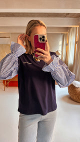 Colourful rebel sleeve top blauw