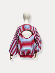 Mila cut-out sweater gestreept