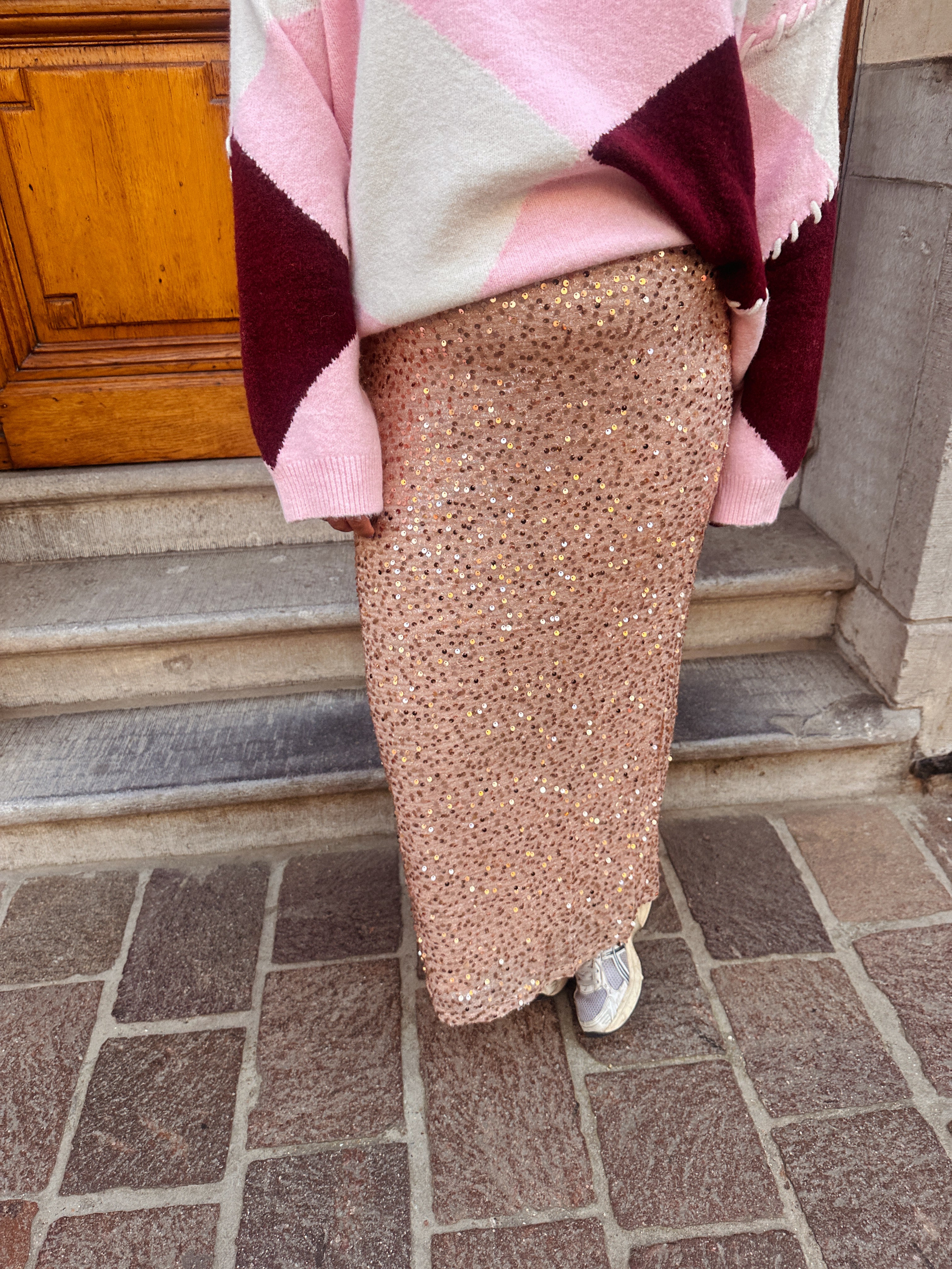 Violette rok pailletten
