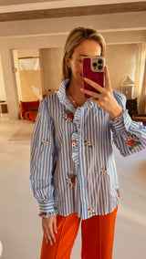 Tina blouse blauw/wit gestreept