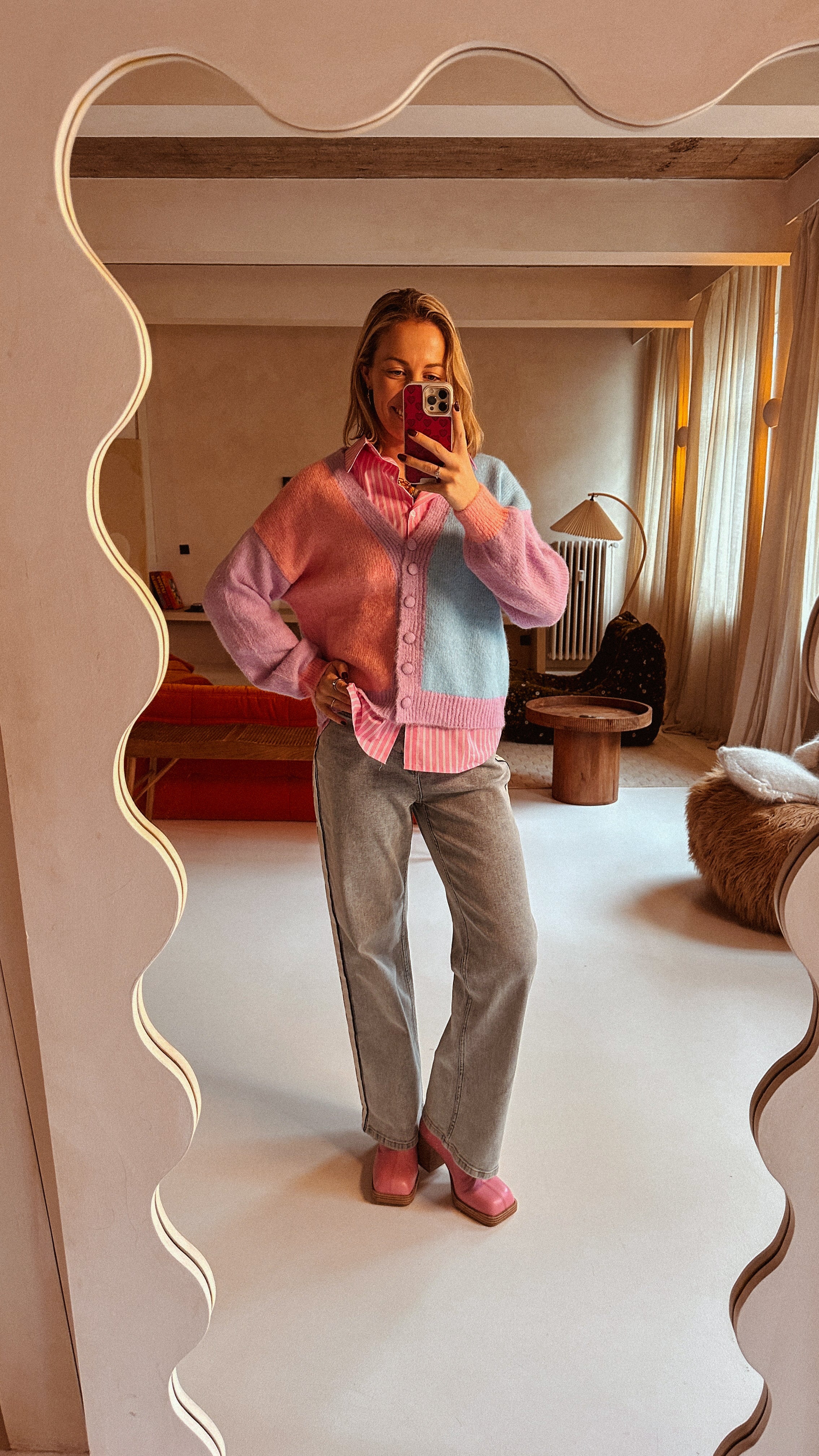 Sammie gilet roze/blauw/lila