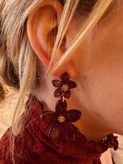 Siena oorbellen burgundy