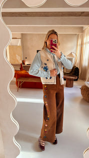 Sienna broek bruin gebloemd