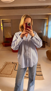 Lena blouse blauw gestreept