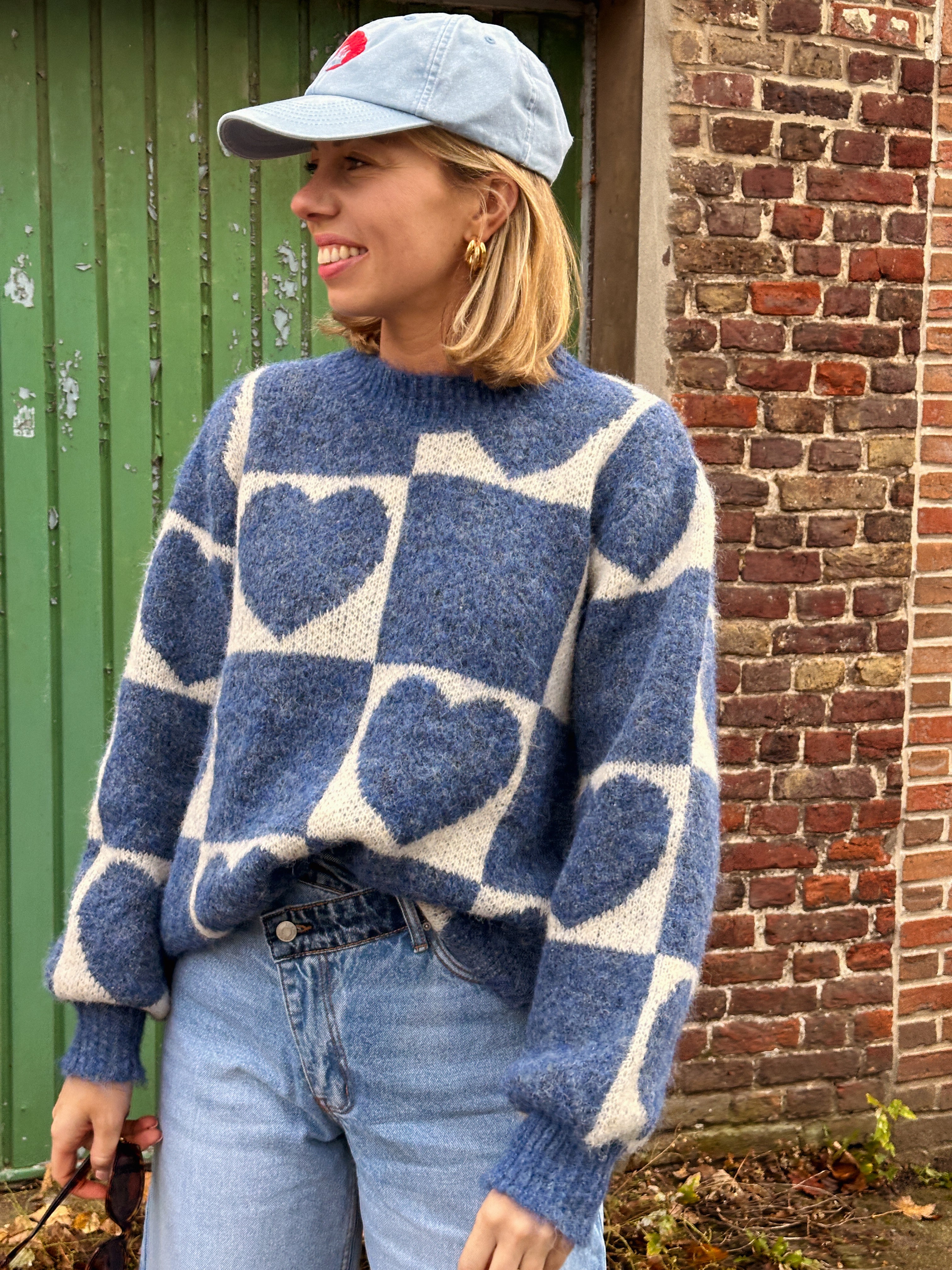 Liese trui blauw hartjes