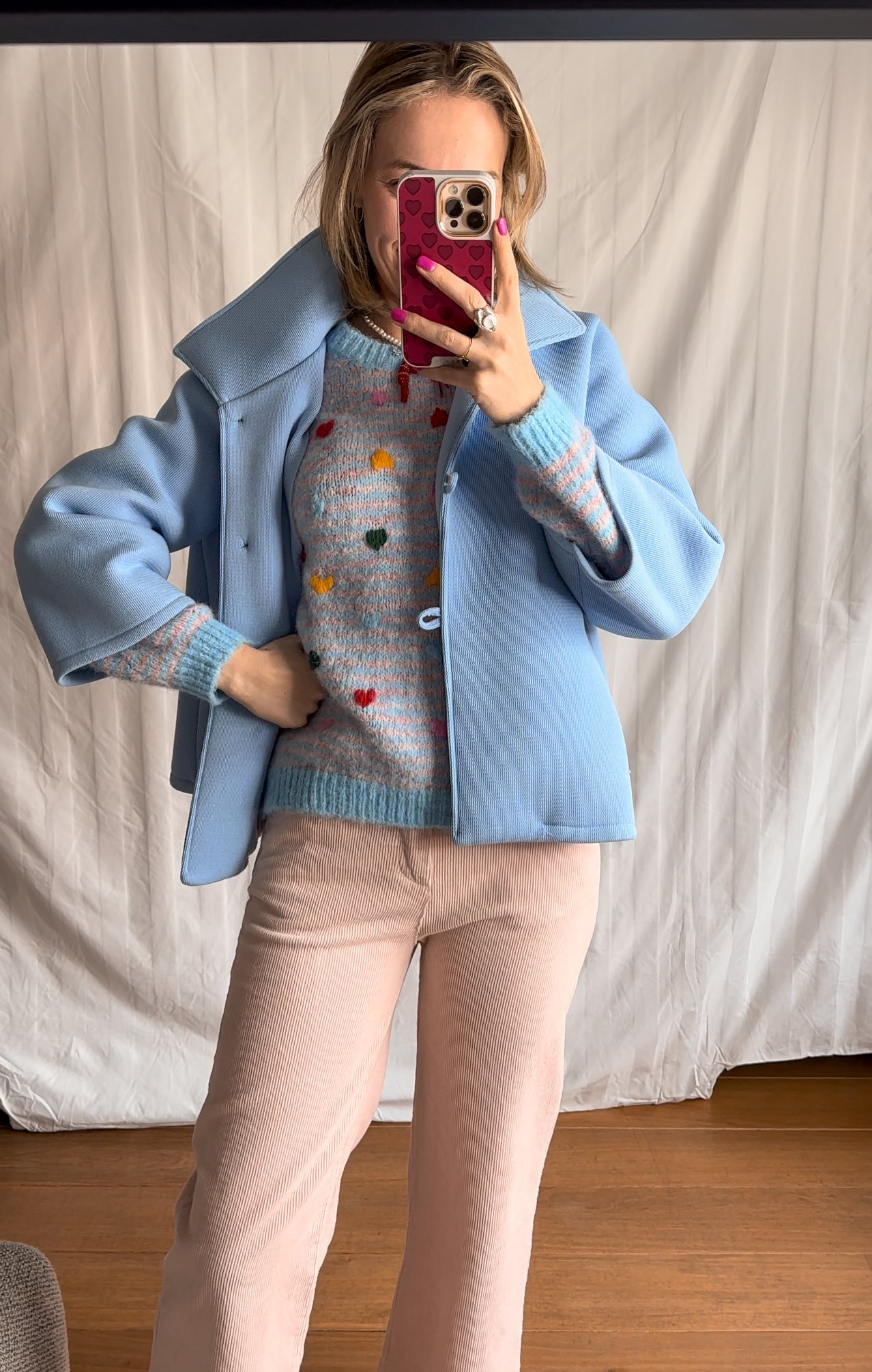 Roxy broek roze ribfluweel