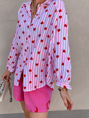 Pixie blouse gestreept met hartjes