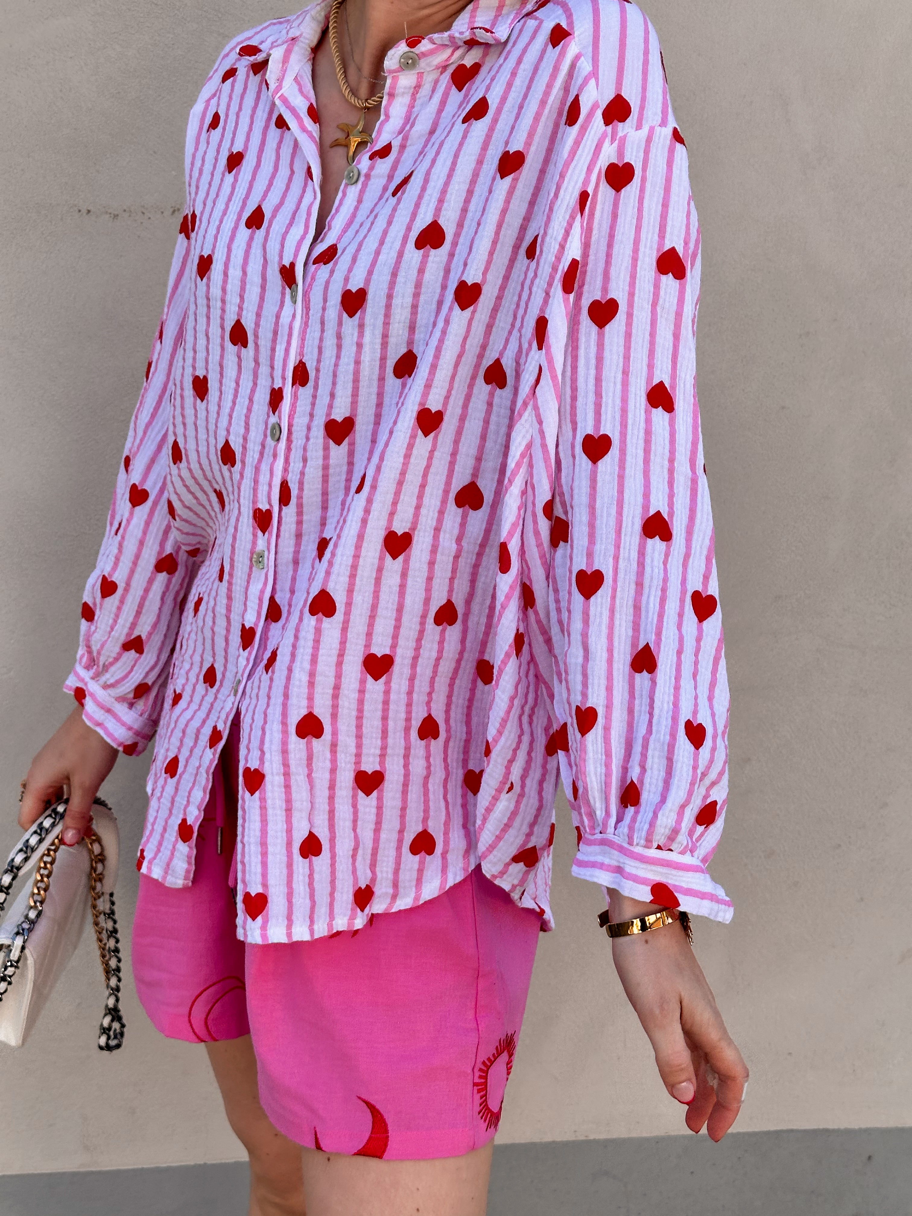 Pixie blouse gestreept met hartjes