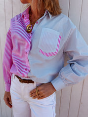 Miranda blouse roze/blauw
