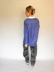 Paula blouse blauw gestreept
